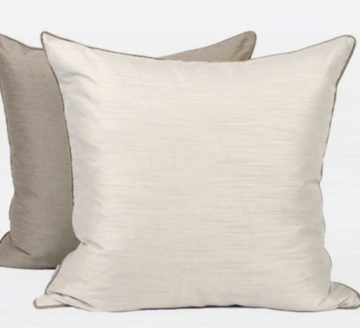 White and Taupe Pillow