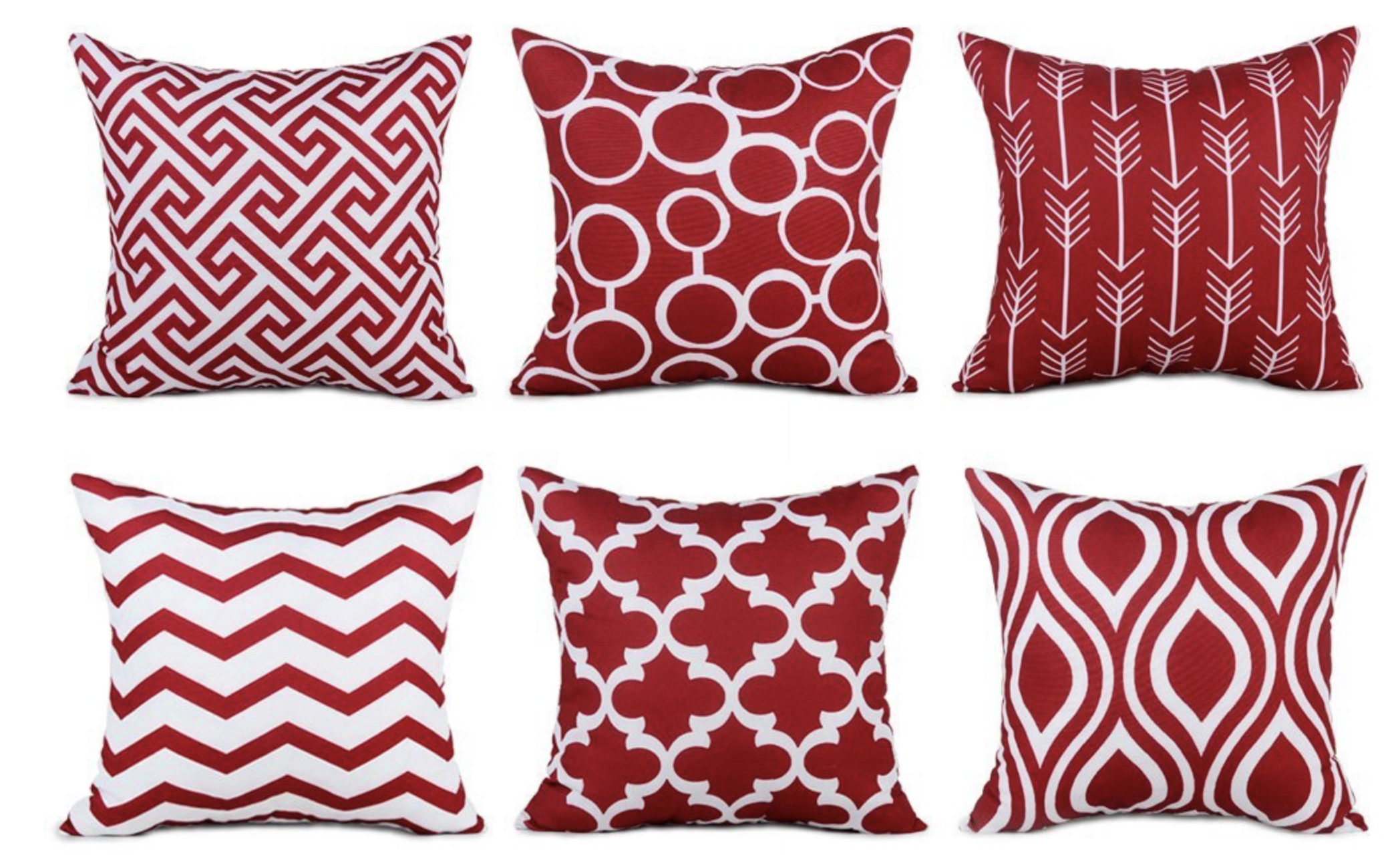 Red and White Pop Pillows