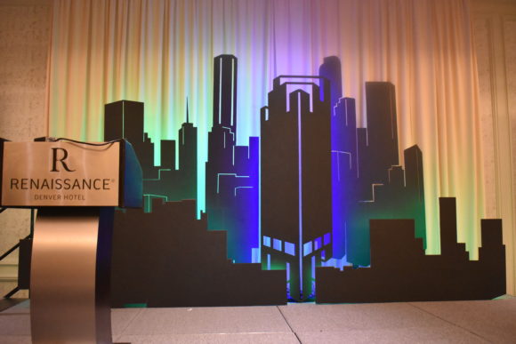 Corporate event stage backdrop design