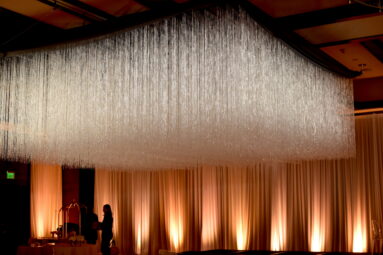 Large bespoke crystal chandelier installation