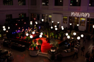 Brand activation with lights and LED twinkle drape for Navan
