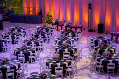 Beautiful room wash, drape, and up-lighting